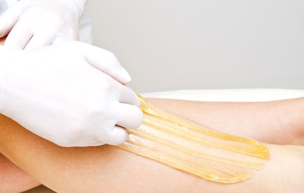 Hair removal with waxing in the intimate or armpit area